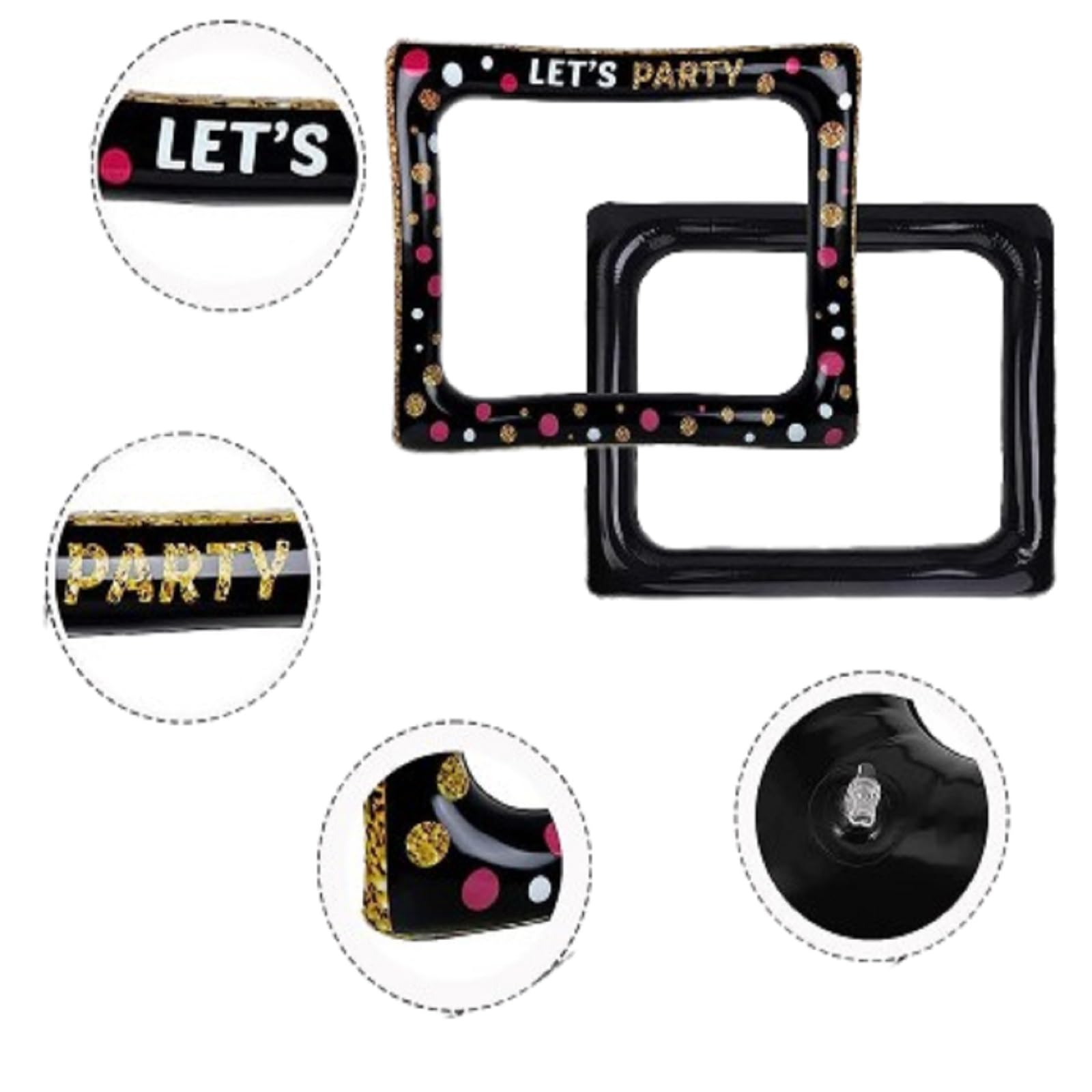 Cadre Photo Gonflable Halloween - Décoration De Fête, Photobooth - 75x65 Cm, PVC - Pour Anniversaire, Soirée