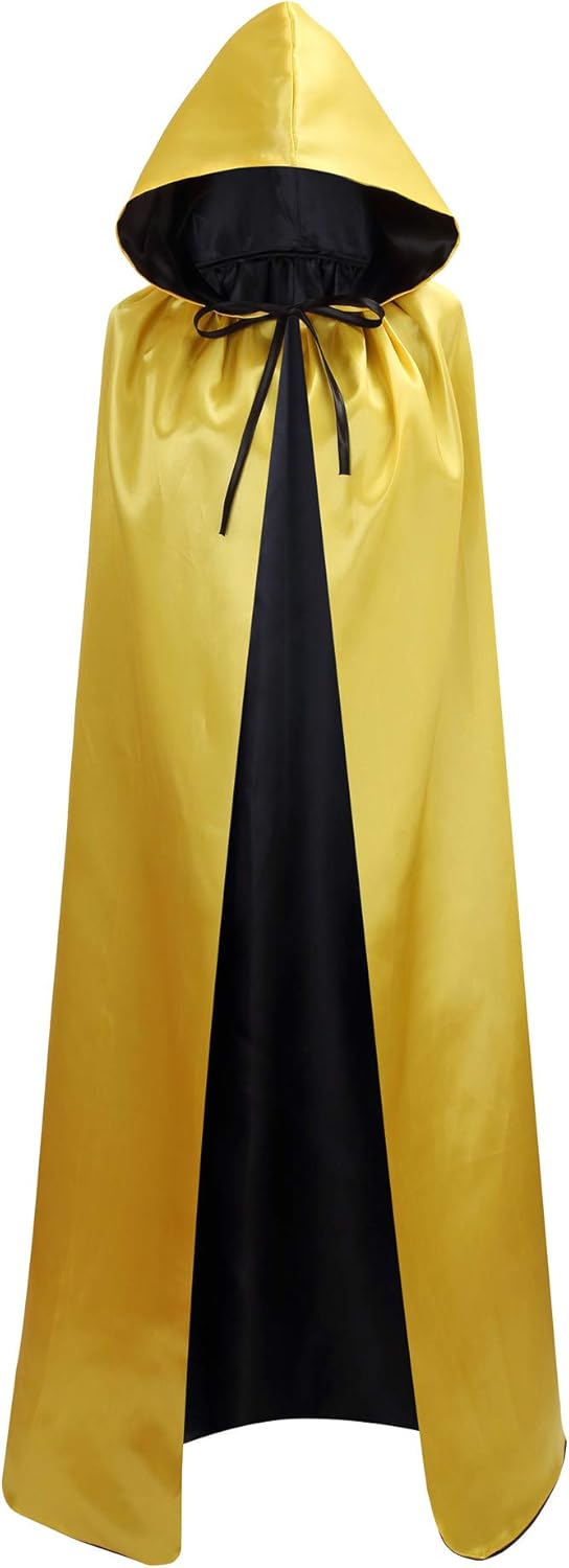 Unisex Adults Reversible Hooded Cloak Cape For Christmas Halloween Party Vampires Cosplay Costumes - Image 3