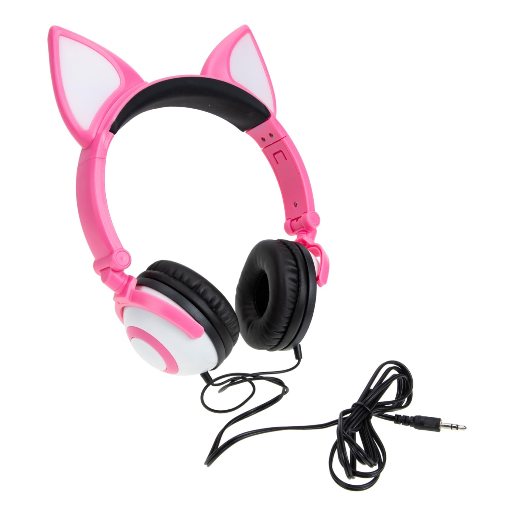 Cuffie per Bambini Orecchie da Gatto Rosa, Pvc, 3,5mm