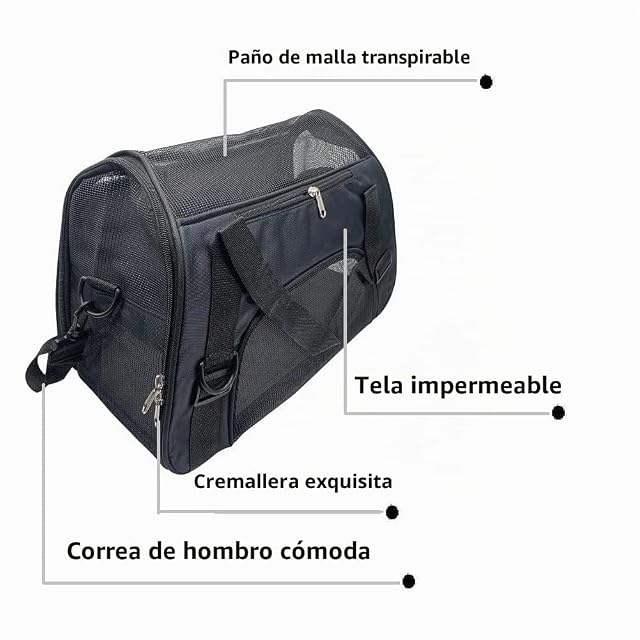 Foto 3 de 6 de TIYOLAT Bolsa de Transporte para Mascotas, Bolsas de Lona aprobadas por aerolíneas