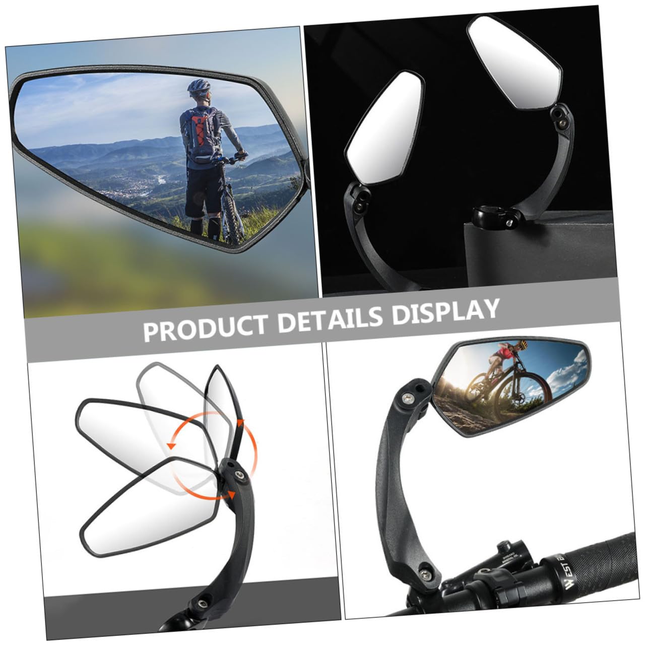 VANZACK 3pièces Rétroviseur De Vélo Réglable pour Guidon De Vélo De Miroir Arrière Pratique pour Cyclistes