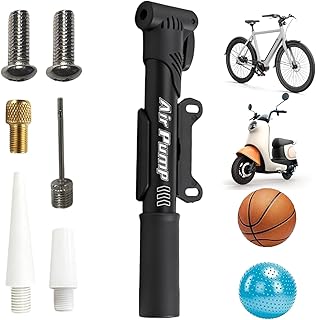 自転車タイヤポンプ | 高圧手動ハンディインフレーター - ノズル4個付きタイヤ空気ポンプ | サッカーボール バスケットボール バイク ボール対応 充填器 旅行 サイクリング ロードバイク用