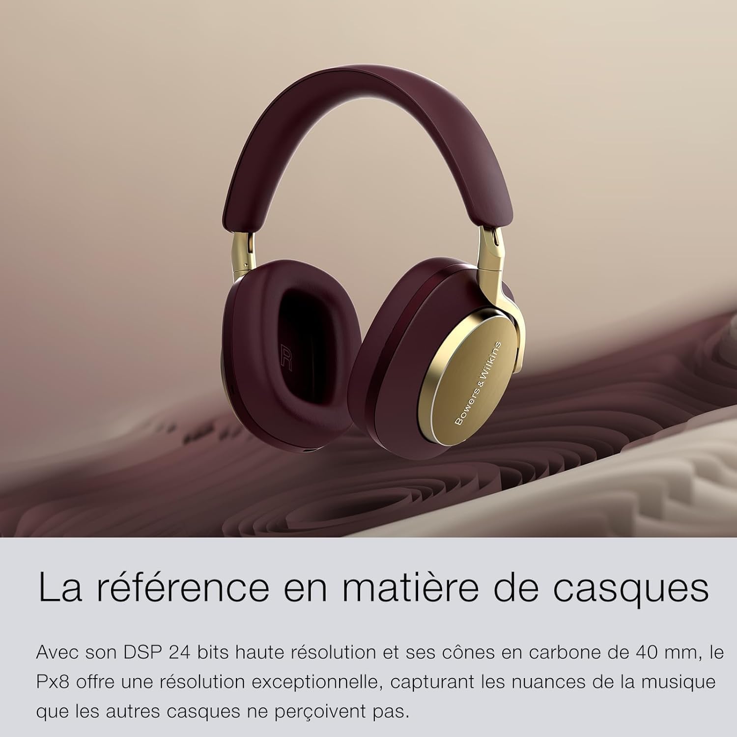 Bowers & Wilkins Px8 Over-Ear Wireless Headphones, Advanced Active