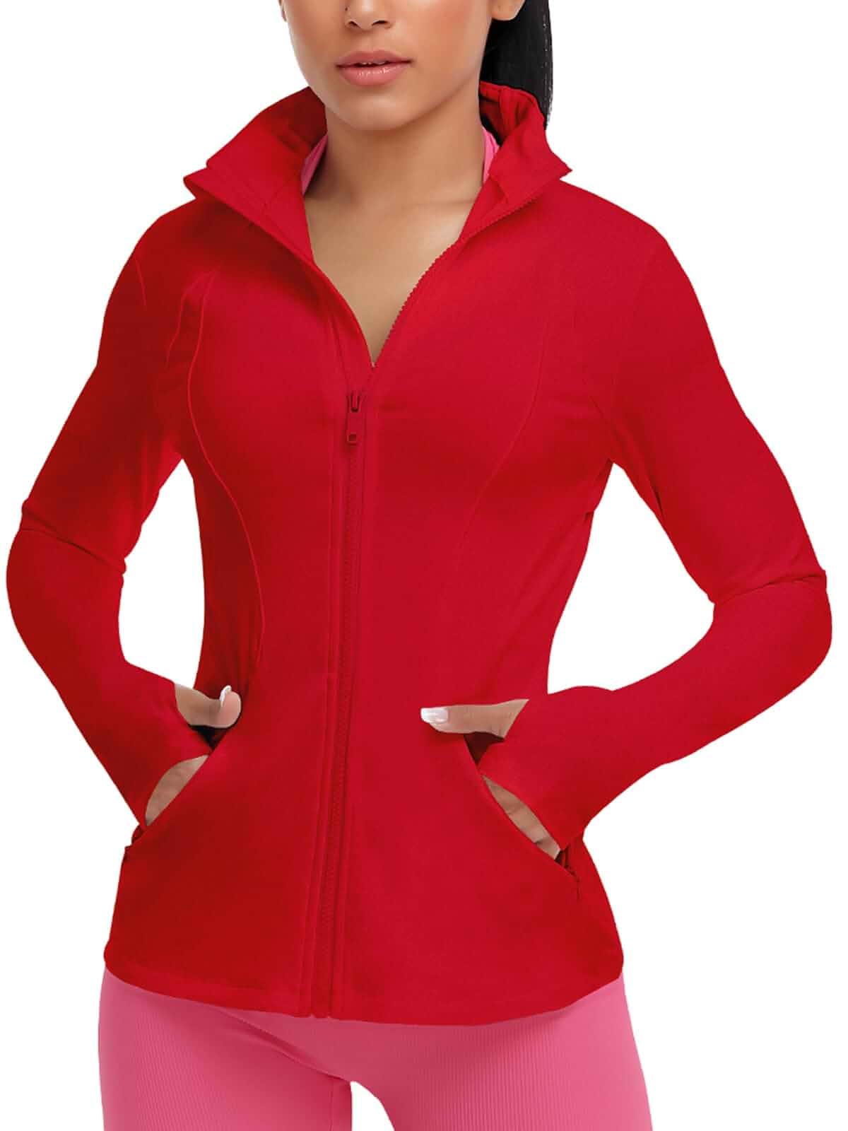 VUTRU Women's Workout Yoga Jacket Full Zip Running Athletic Track Jacket