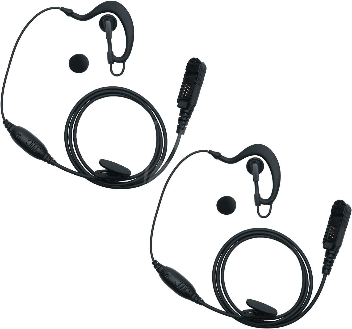 G Shape Earpiece Headset with PTT Mic Compatible with Motorola R5 XPR3500 XPR3000 XPR3300 XPR3300e XPR3500e 2 Way Radio Walkie Talkie,2PACK