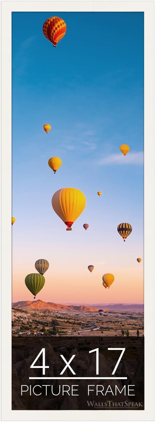 wallsthatspeak 4x17 white Picture Frame for Puzzles Posters Photos or Artwork