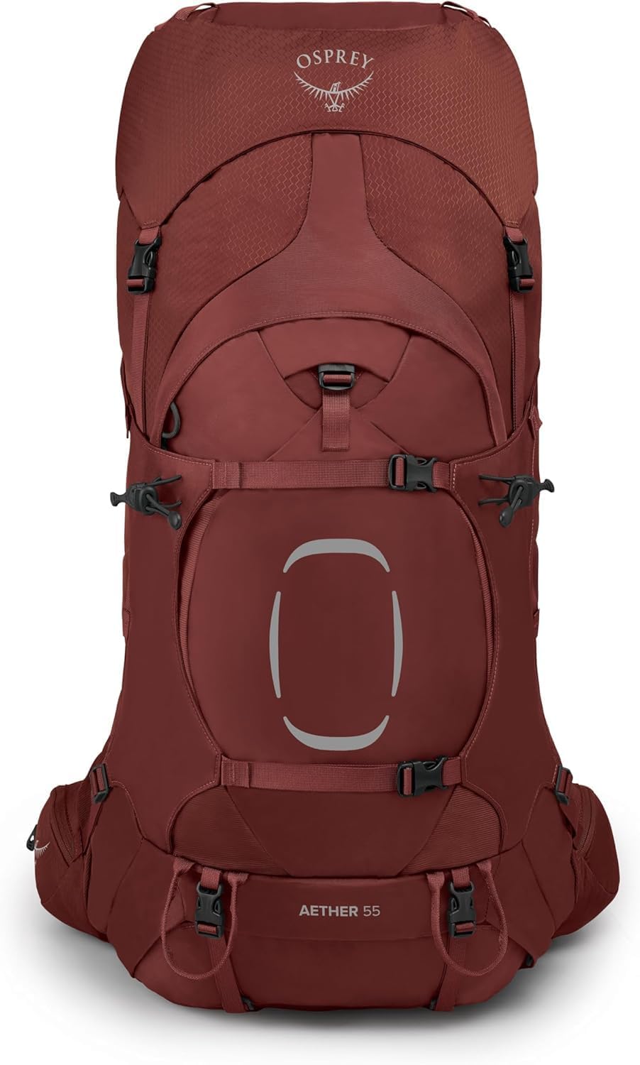 Osprey Aether 55L Men's Backpacking Backpack, Deep Acorn Red, L/XL