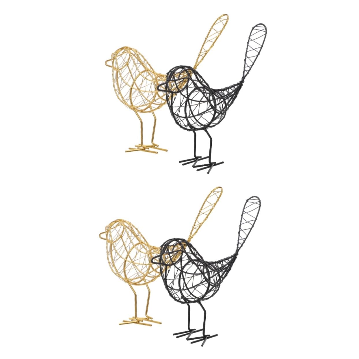 Alipis 4 Pcs Wrought Iron Bird Ornament Rustic Home Decor Bird Desktop Ornament Home Craft Out Door Decor Wire Bird Statue Modern Art Furniture Birds Decor Outdoor Decor Iron Wire Decor