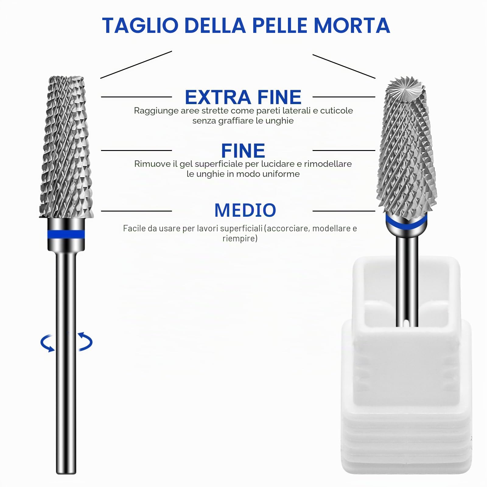 CGBE 5-in-1 Punte Fresa Unghie, Punta Fresa Unghie de Carburo di Tungsteno per Rimuovere Gel Acrilico Cuticola, 3/32 Pollici Punta Fresa Rimozione Gel, Strumenti per Manicure e Pedicure | Punta Fresa Unghie de Carburo di Tungsteno, 3/32 Pollici Punta Fres