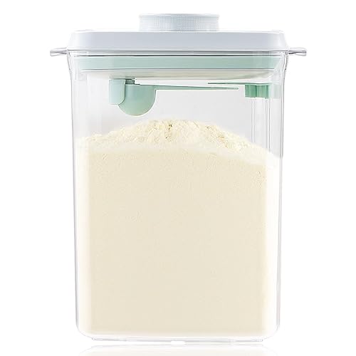 Contenedor de viaje Formula - Recipiente de leche en polvo para dispensador de leche en polvo con cuchara y raspador 28.22 oz 77.8 fl oz transparente