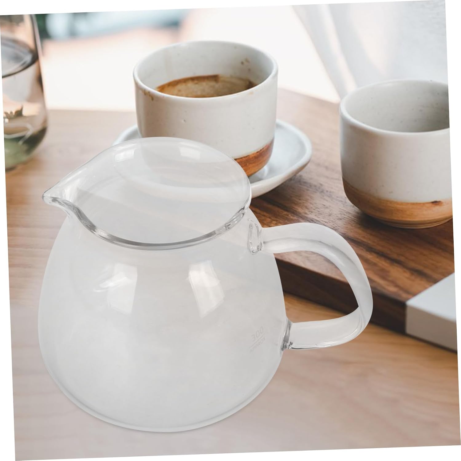 Glass Coffee Pitcher with Handle Clear Manual Pouring Carafe for Coffee and Tea for Cold Brew and Sharing High Transparency Glass
