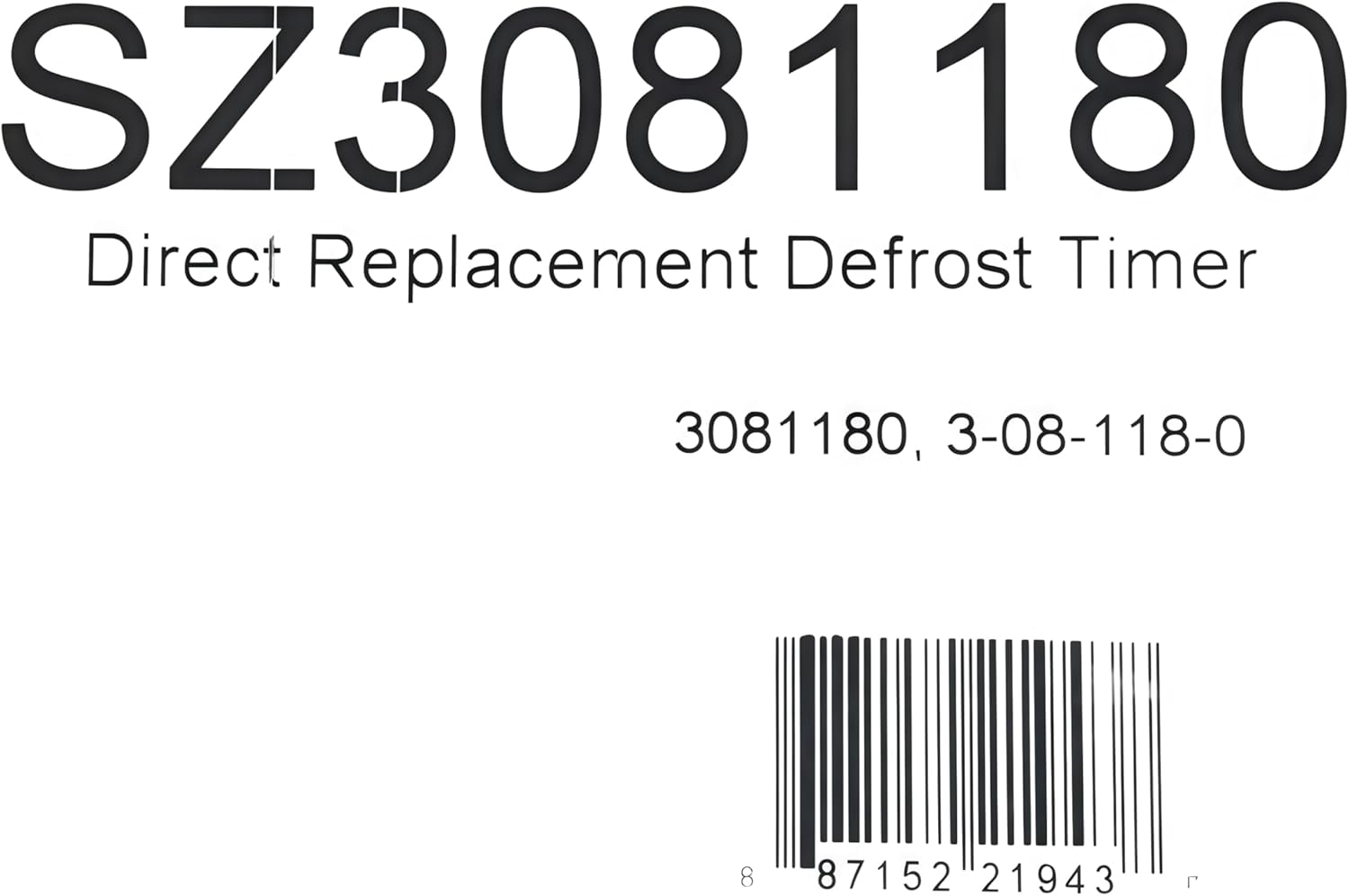 SZ3081180 Refrigerator Defrost Timer,8-Hour Cycle 21-Minute Defrost,Compatible for Sub-Zero,Electrolux, 3081180, 5303917634