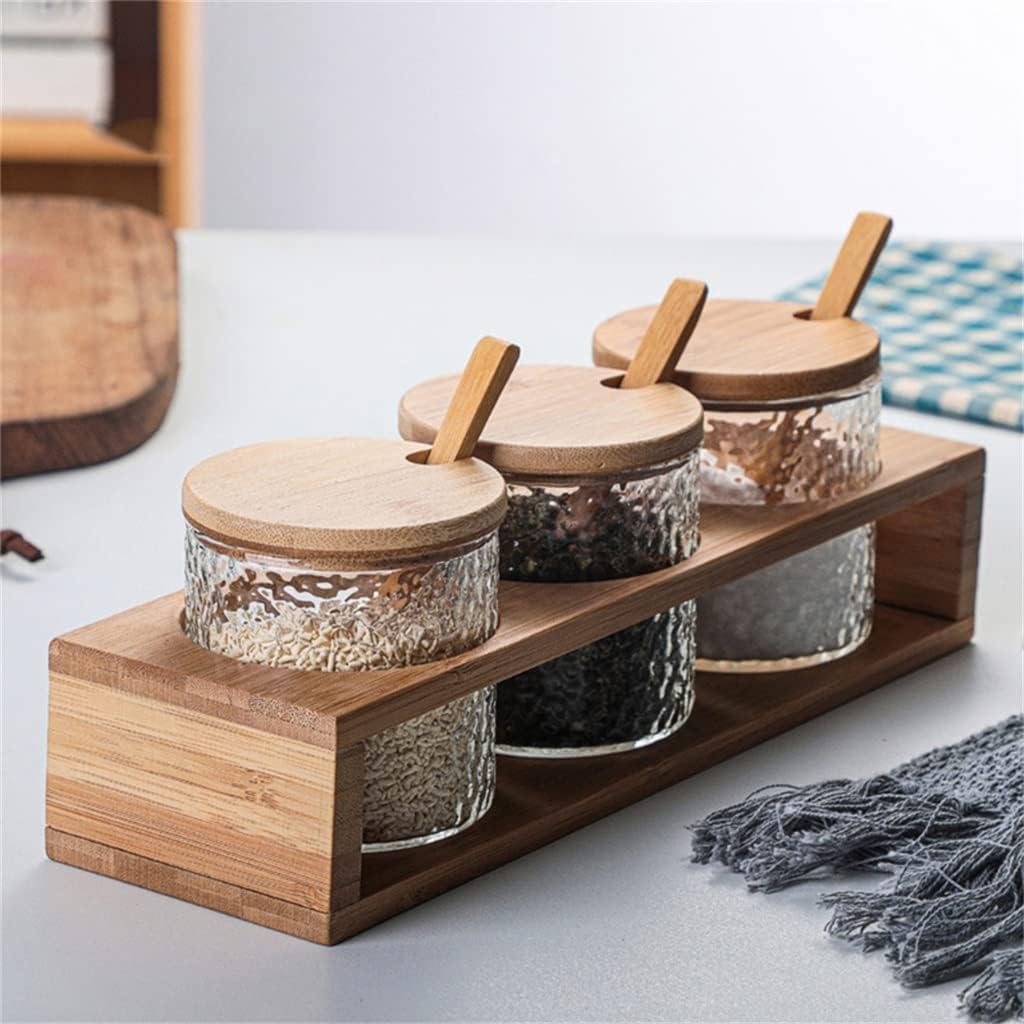 Seasoning Jar Sugar Bowl With Lid And Spoon Transparent Tube Salt Can