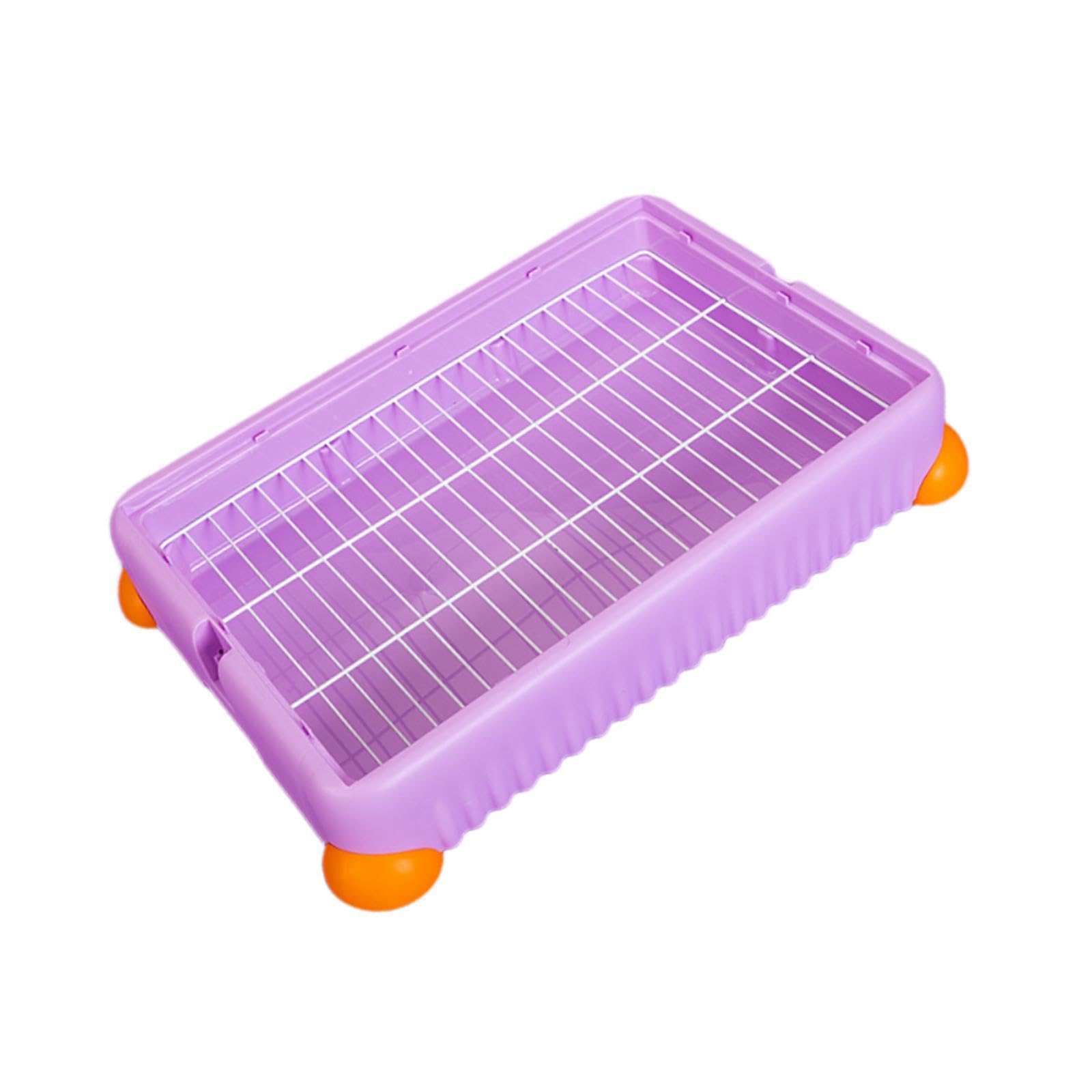Bunny Litter Tray Toilet con Griglia Rimovibile Lettiera Angolare per Roditori Toilette da Angolo per Animali Piccoli Struttura Solida in Pp E, L, Viola