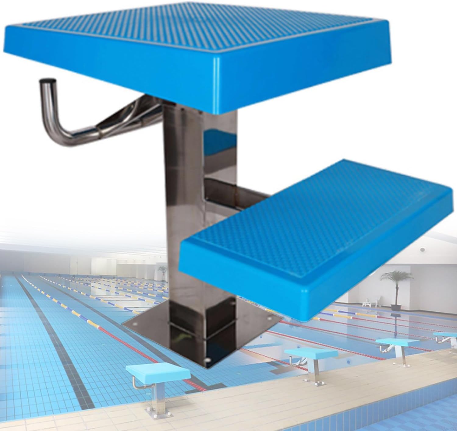 Standard Pool Diving Platform,Heavy Duty Jump Stand Pool Diving Board,304 Stainless Steel Diving Board with Anti-Slip Countertop,for Professional Competition