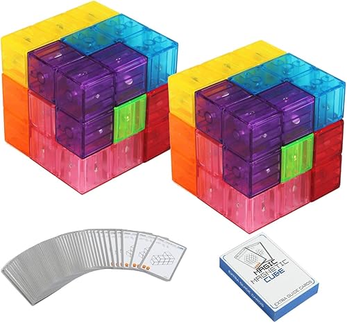 Miniatura 7 de Bloque magnético de cubo de soma, juguetes educativos para niños, azulejos magnéticos para aliviar el estrés, cubos de rompecabezas para desarrollar