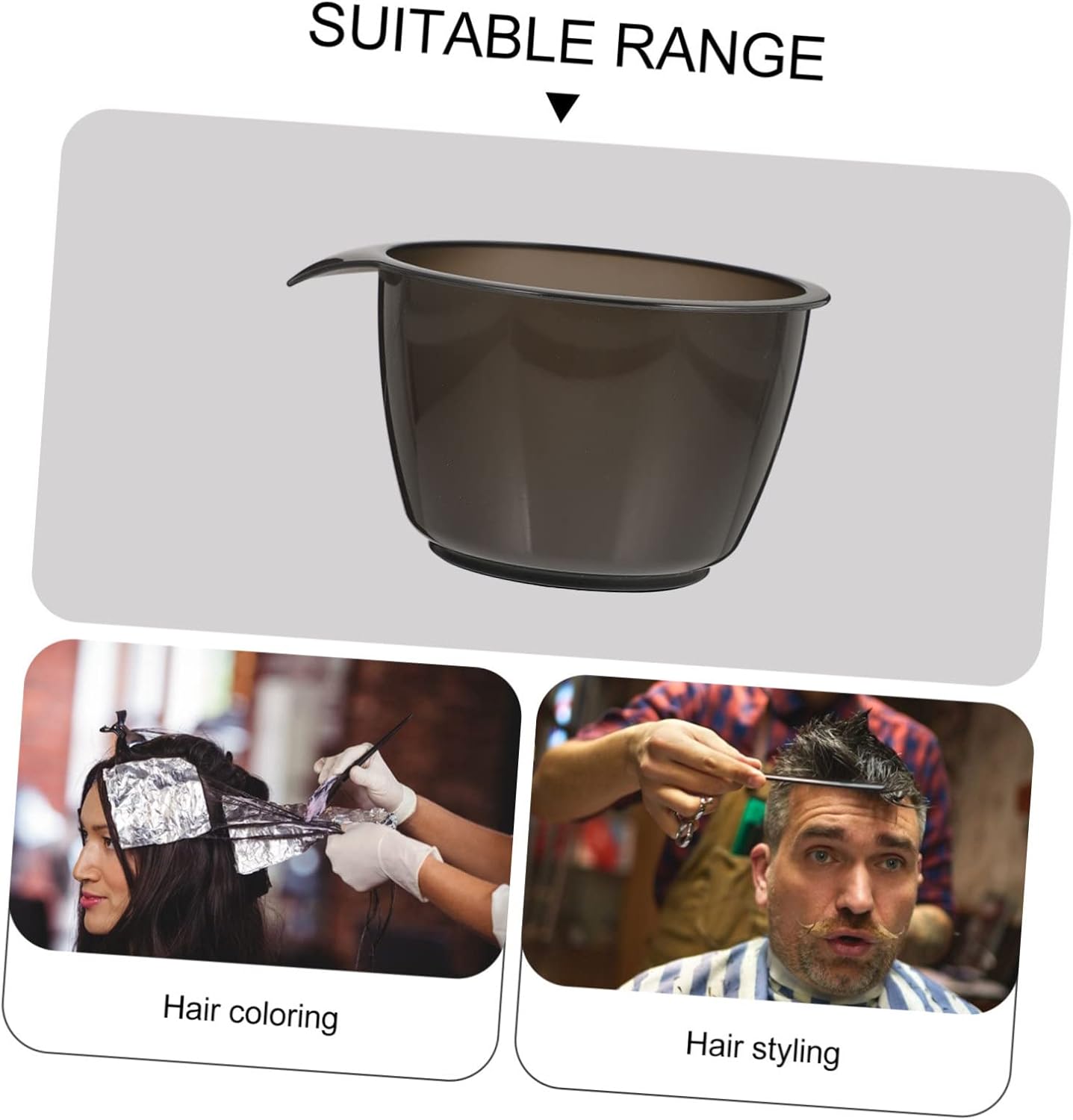 Healeved 6pcs Plastic Hair Color Mixing Bowl Handle Tint Bowl for Easy Hair Dye Professional-grade Color Tool for Salon Home Use