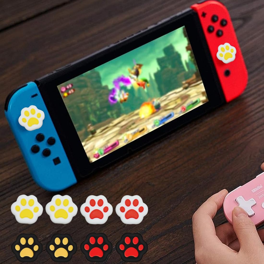 8 Pièce Morceaux Capuchon de Joystick, Griffe de Chat Contrôleur Analogique en Silicone, Griffe de Chat Capuchon de Joystick, Housse de Joystick en Silicone Souple, Pour Manette de Jeu Ps4 Xbox Switch