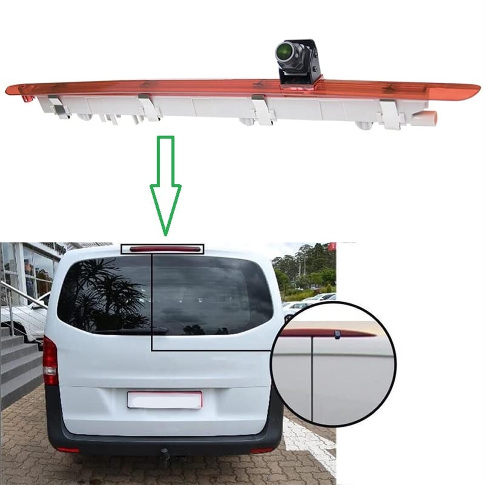 Kamera HD 720P ze światłami hamowania, stopu, do Mercedesa, Vito Metris W447 MB ​​VAN 2014-2019 Jednodrzwiowa kamera noktowizyjna Kamera tylnego światła stopu samochodu