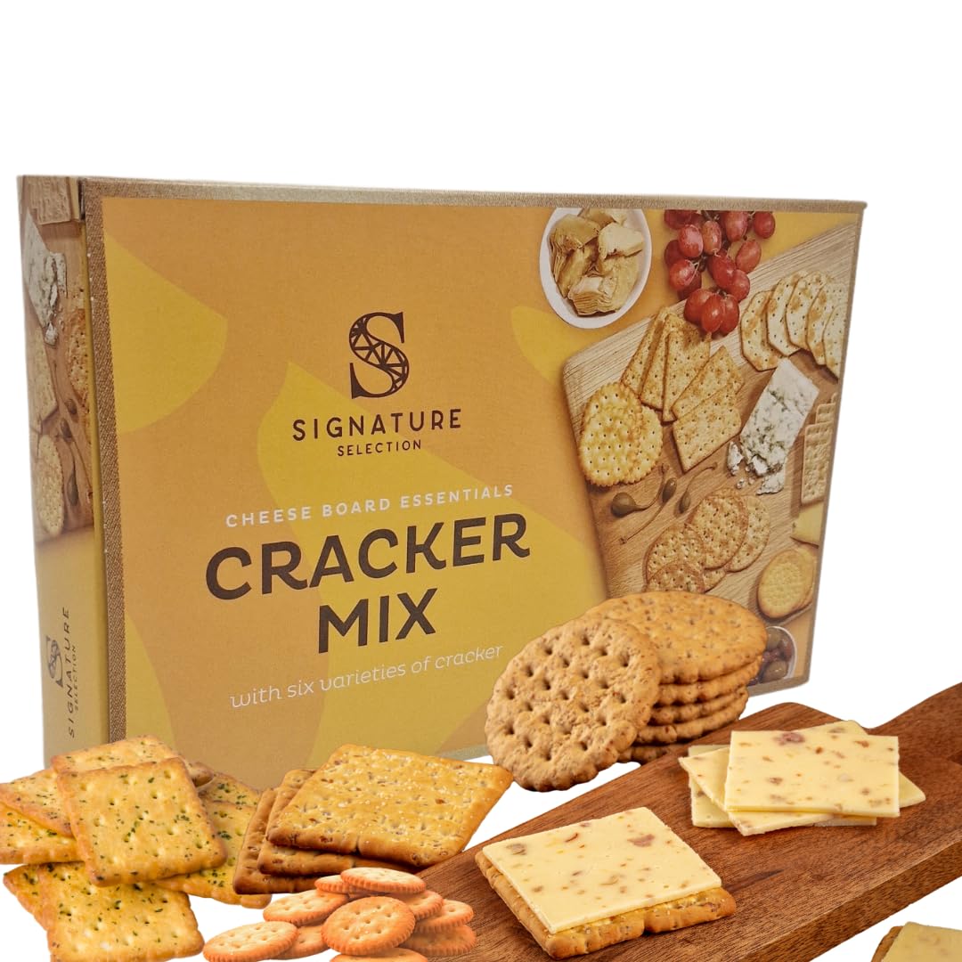 Cheese Board Crackers Selection Box, 6 Varieties – Premium Cheese Biscuits Gift Set, High-Fibre, All-Natural, Perfect for Cheese Pairing & Festive Hampers, 200g