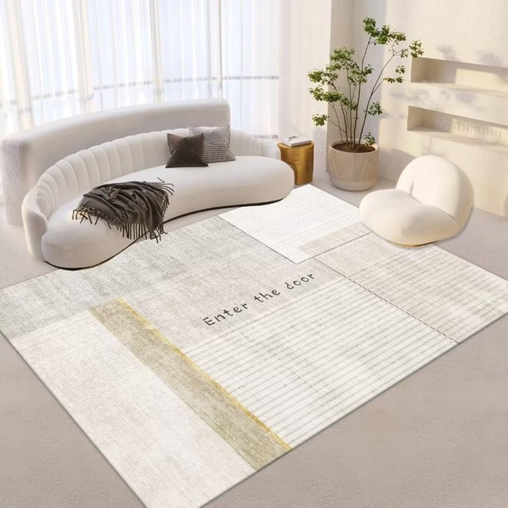 Tapis de chambre douillet en flanelle style simple pour salon moderne