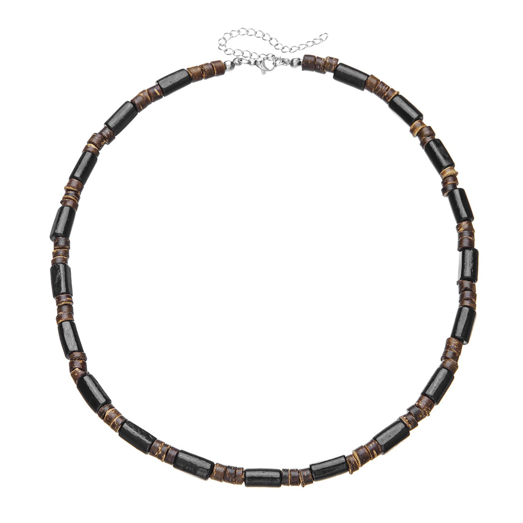 MIFYNN Surfer Necklace for Men Beaded Choker Necklace Puka Shell Necklaces Brown Coconut Wood Beads Necklaces Beach Surfer Jewelry Gift