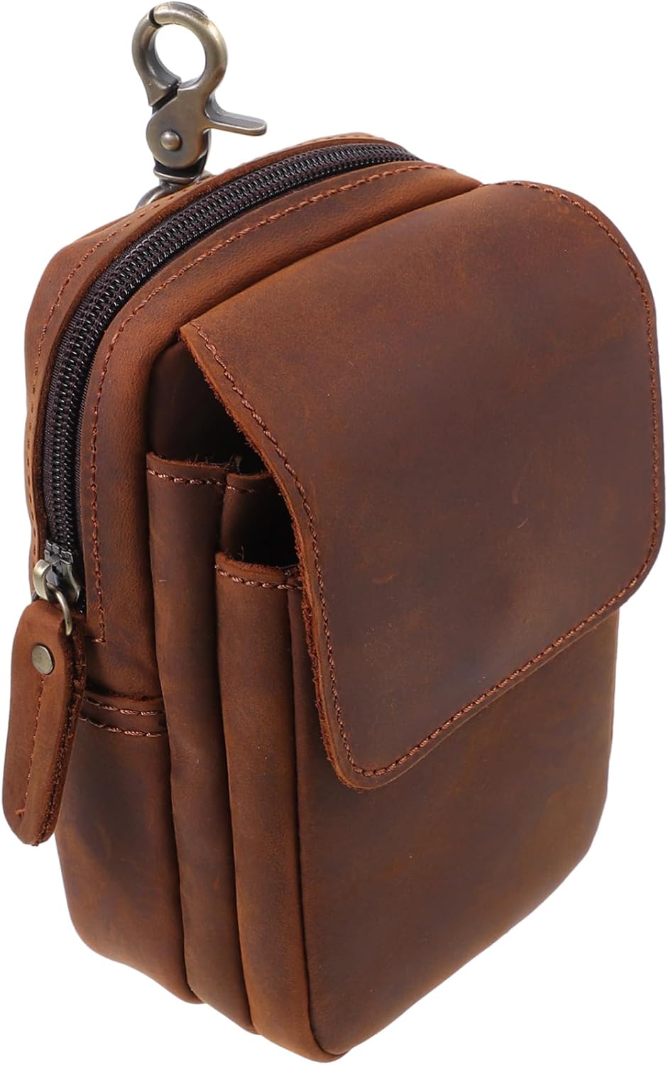 Milisten 1Pc Retro Leather Waist Bag for Cellphone Multifunctional Outdoor Belt Pouch Durable Comfortable Design for Sports Lovers present for Family Friends