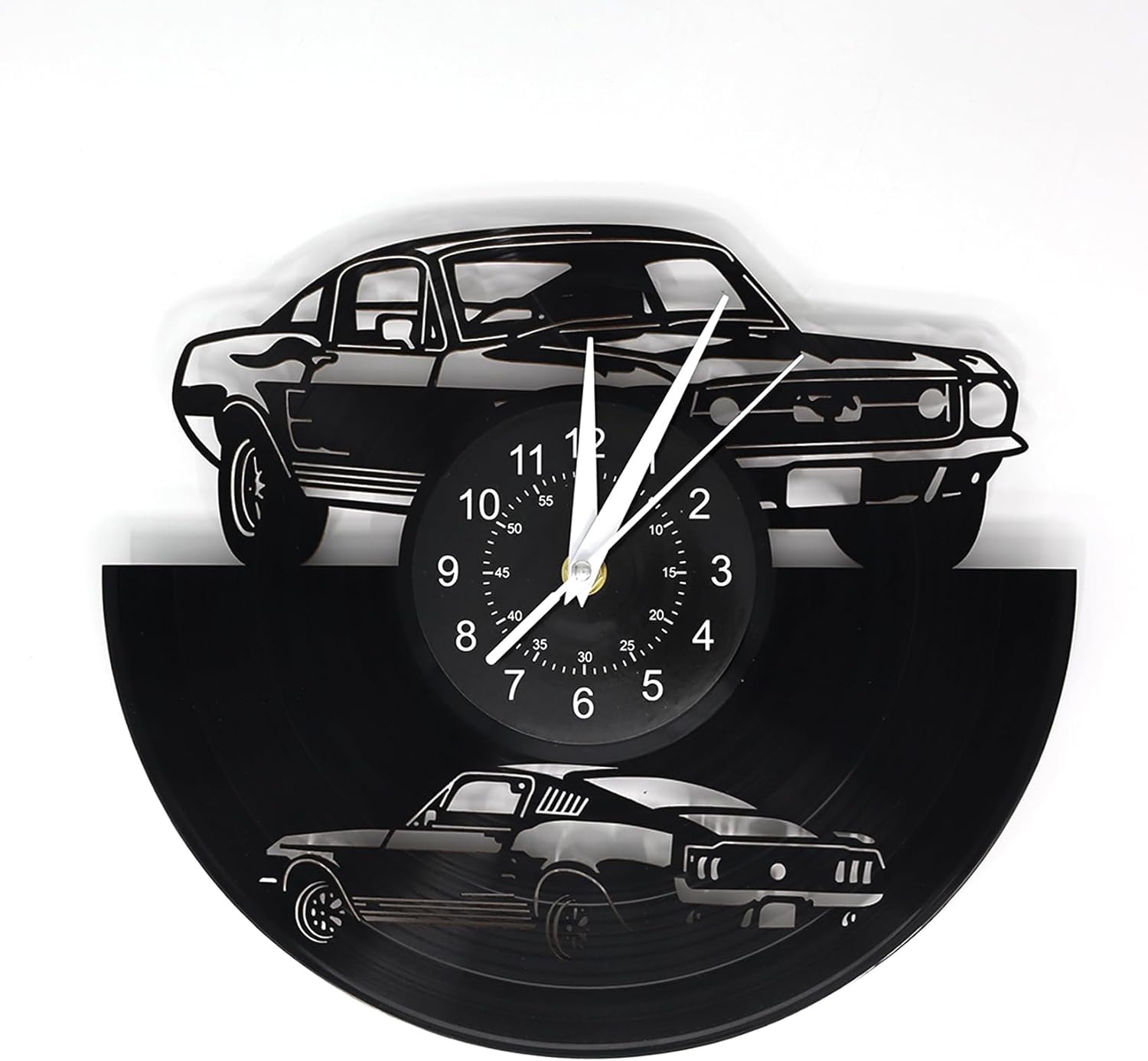 Car Wall Clock Decor Gifts for Men, 12" Silent Quartz Battery Operated Vinyl Wall Clock, Vintage Car Clock Wall Decor for Living Room,Office, Shop, Garage, Boys Room