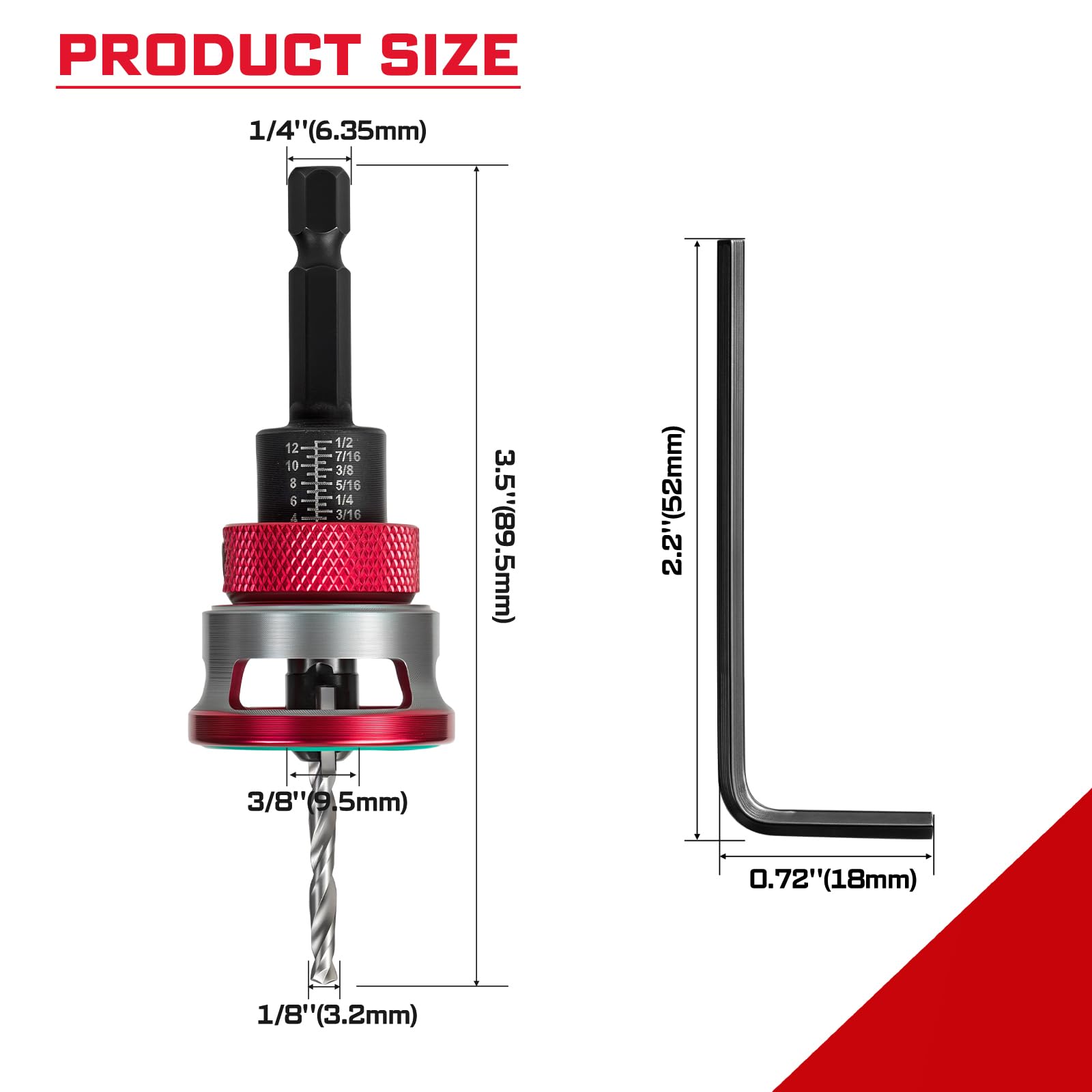 GEINXURN Set di 2 seghe a tazza, attacco esagonale da 1/4", punta in metallo duro, per legno, plastica e metallo morbido