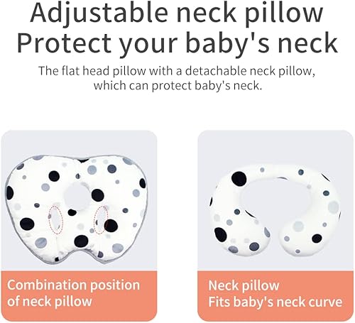 Miniatura 6 de KAKIBLIN Almohada para el cuello del bebé, almohada de cabeza de bebé, almohada de apoyo para bebé, almohada de viaje para bebé, almohada de apoyo