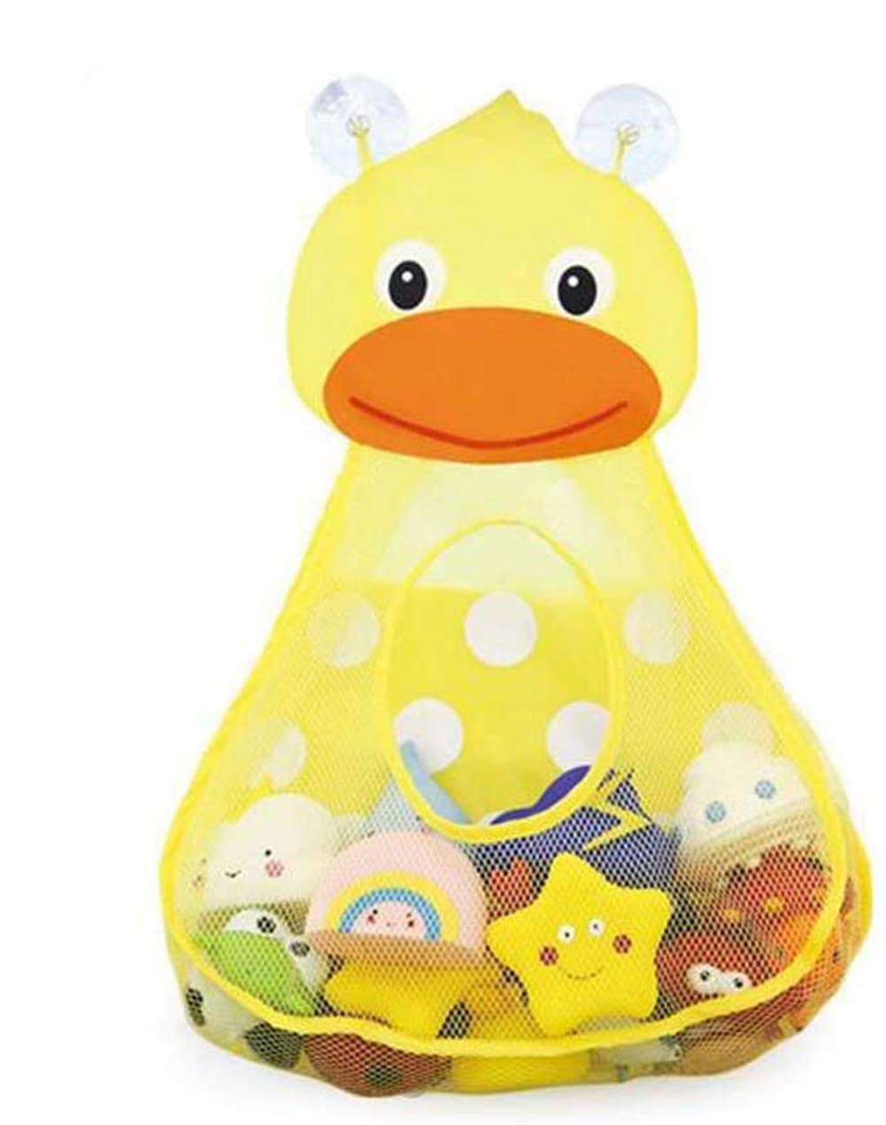 Excefore Baby Bath Toy Organizer Hanging Bath Toy Storage Bathroom Toy Storage Large Kids Bath Toys Mesh Net Storage Bag Tidy Organizer Holder with Suction Cups (Yellow Duck)