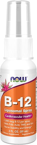 NOW Supplements Vitamina B-12 Liposomal Spray con ácido fólico TMG y B-6 2 onzas