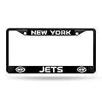 Rico Industries NFL Football New York Jets Black Chrome Frame with Plastic Inserts 12 x 6 Car/Truck Auto Accessory