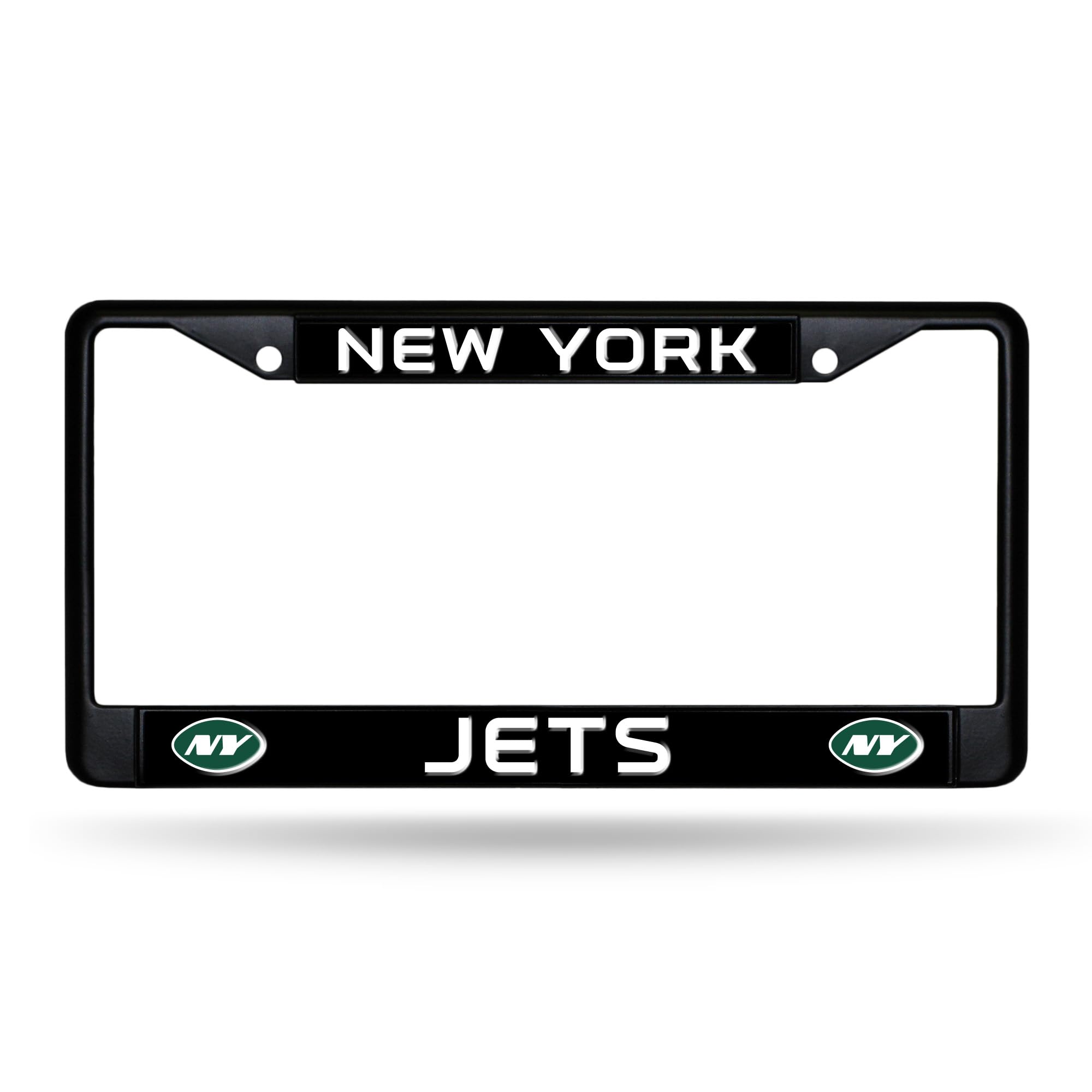 Rico Industries NFL Football Primary Black Chrome Frame with Plastic Inserts 12" x 6" Car/Truck Auto Accessory