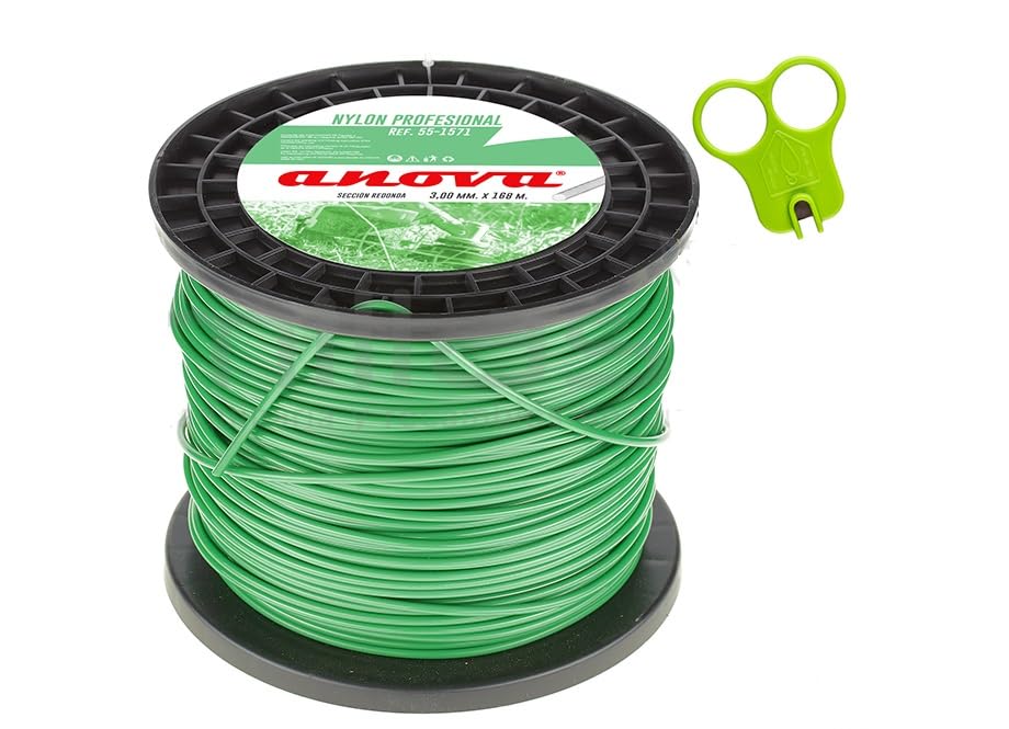 hilo nylon desbrozadora carrete 3mmx168m redondo verde