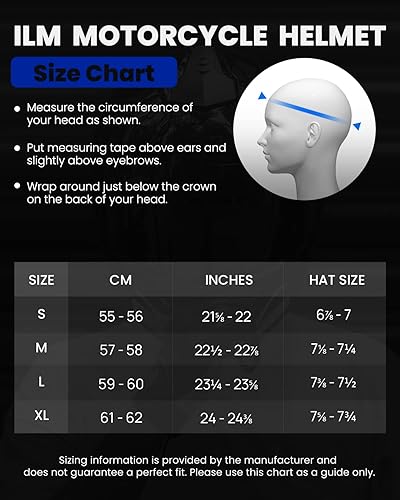 Miniatura 6 de ILM Casco modular de motocicleta de cara completa para ATV, casco de moto de nieve tres en uno, con visera antiniebla Pinlock para hombres y