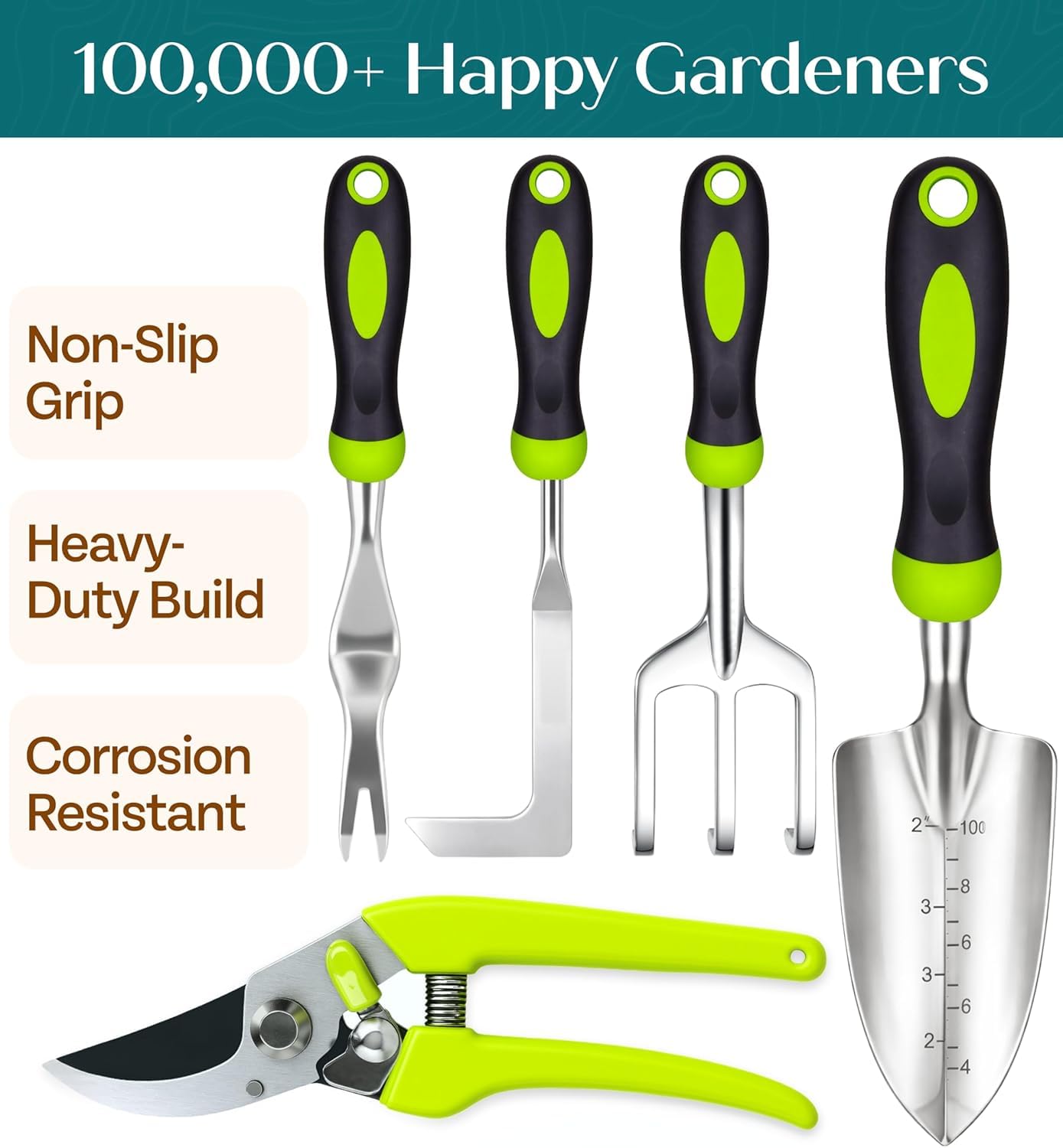 Juego de 22 herramientas de jardín resistentes, a prueba de óxido, suministros de jardinería duraderos, herramientas manuales ergonómicas de jardinería, regalos de jardinería ideales para mujeres