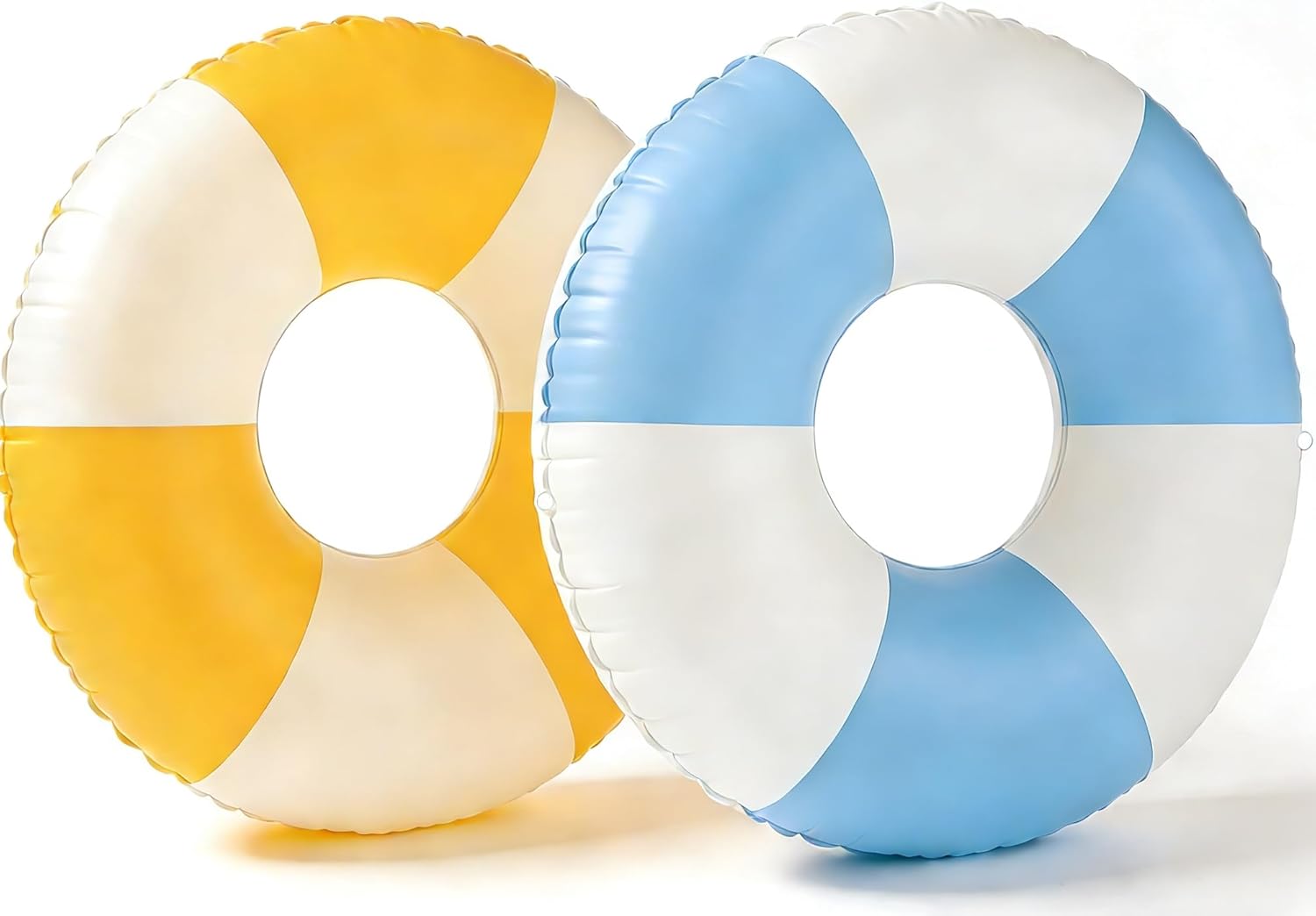 2PCS 37" Inflatable Pool Floats for Adult Striped Swim Ring Pool Floaties Inflatable Swimming Pool Raft Party Water Summer Beach Lounger Float Party Supplies