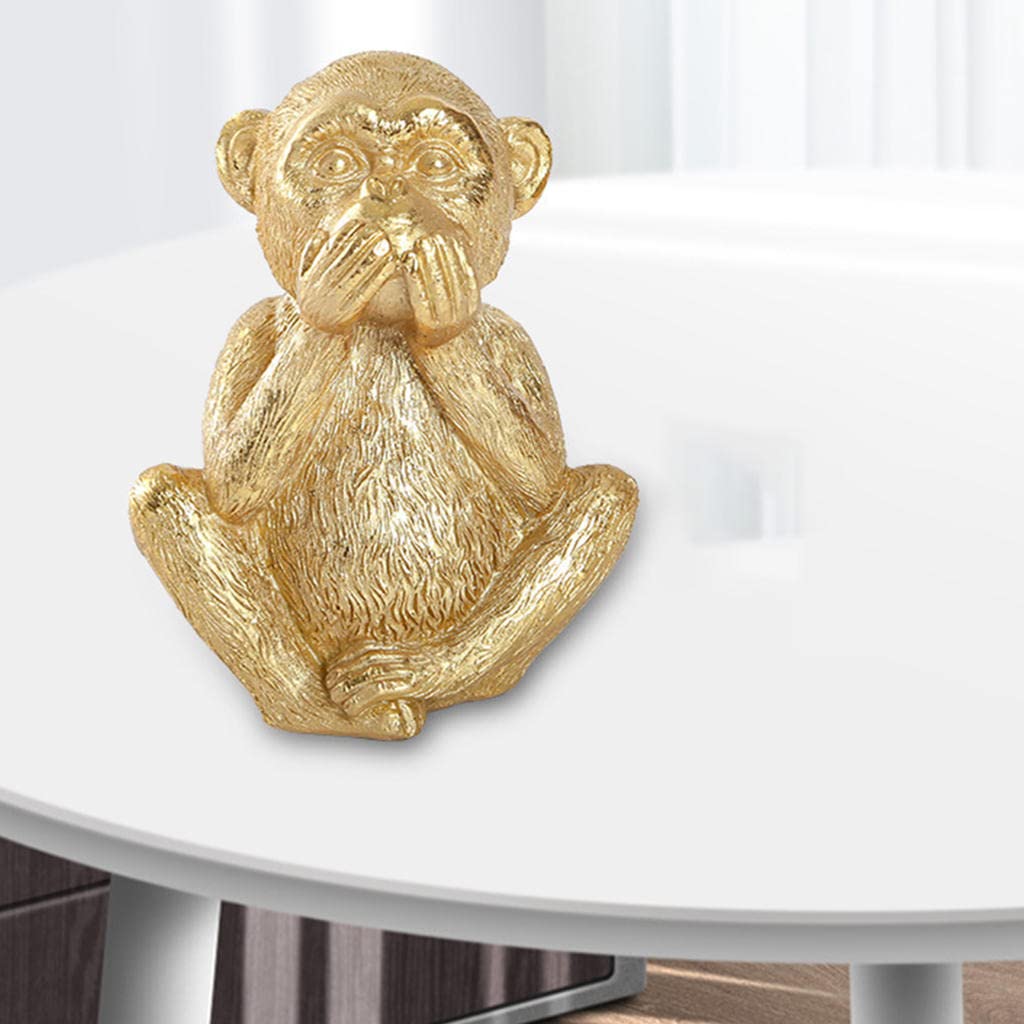 猿　サル　置物　 新品　金属工芸品 楽天市場】動物の彫像家の装飾金の屋内樹脂工芸品手作りの猿の置物の