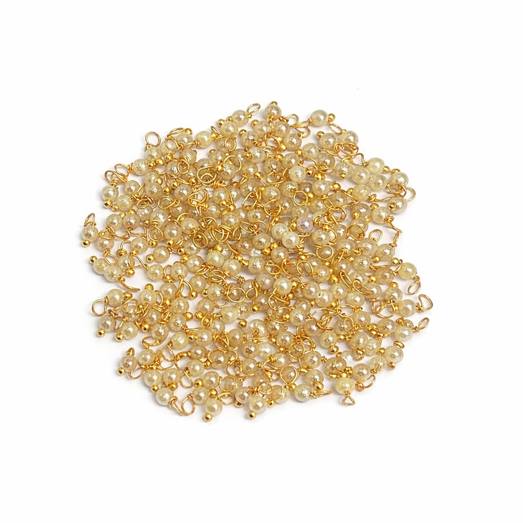 Excellent Crafts 3mm Pearl Loreals Beads for Jewellery Making, Jhumki & Necklace Making, Beading, Embroidery & Art & Crafts, Size: 3 mm (10, Grams) (Cream)-image-16