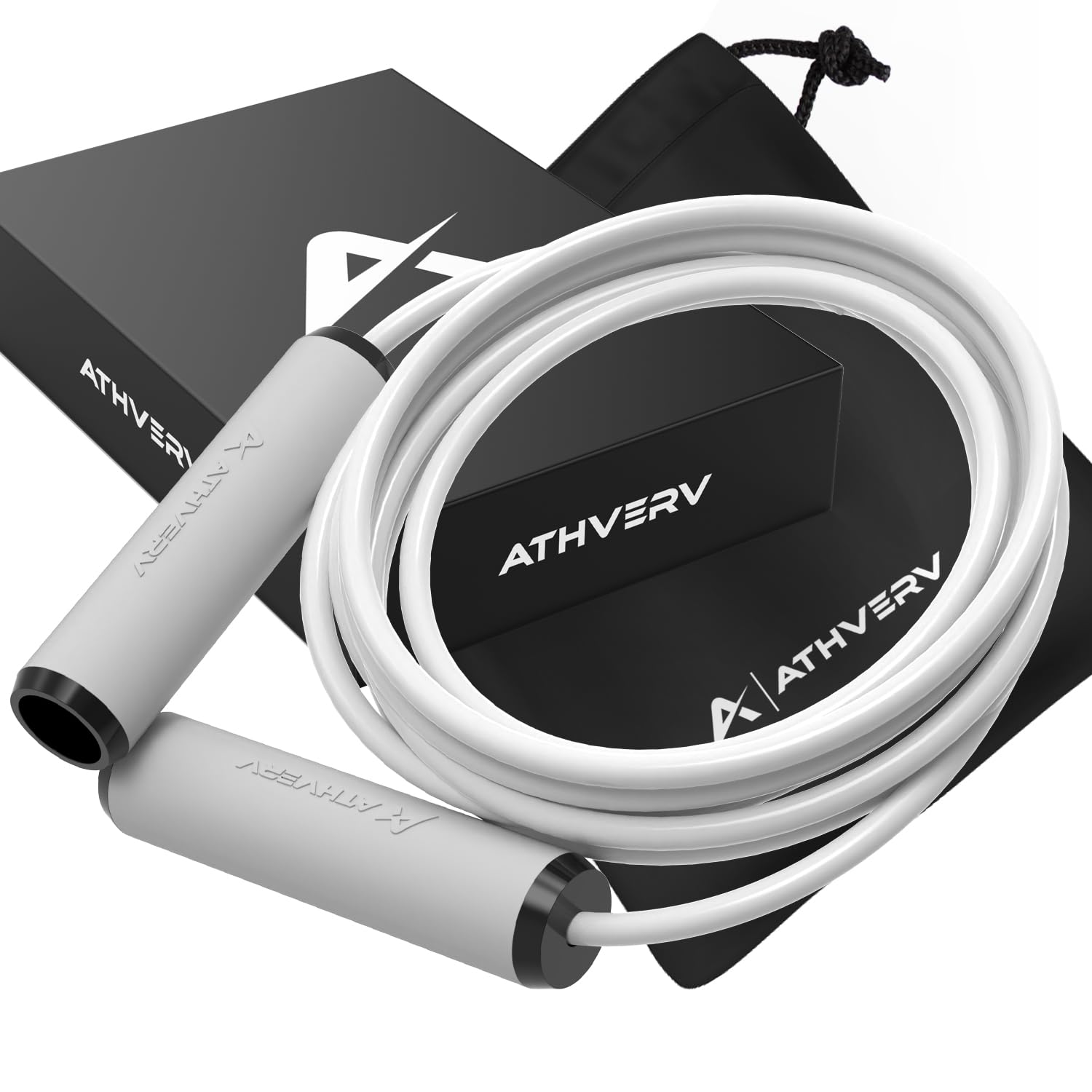 Boxer Heavy Jump Rope 0.5 LB, 7mm Heavy Speed Skipping Rope for Cardio, Resistance & Strength Training (White)-image-47