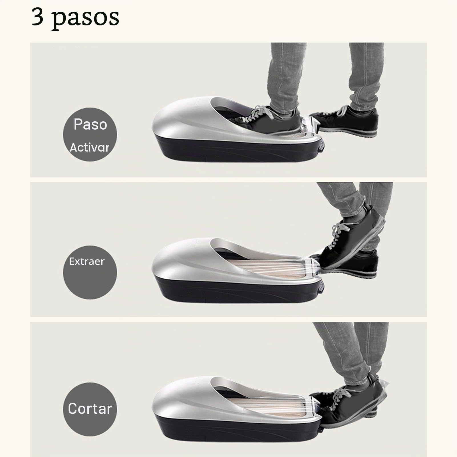 Dispensador Automático de Cubiertas para Zapatos, Máquina Portátil Desechable para Cubiertas de Zapatos, Máquina Automática de Película para Zapatos, para el Hogar, Oficina