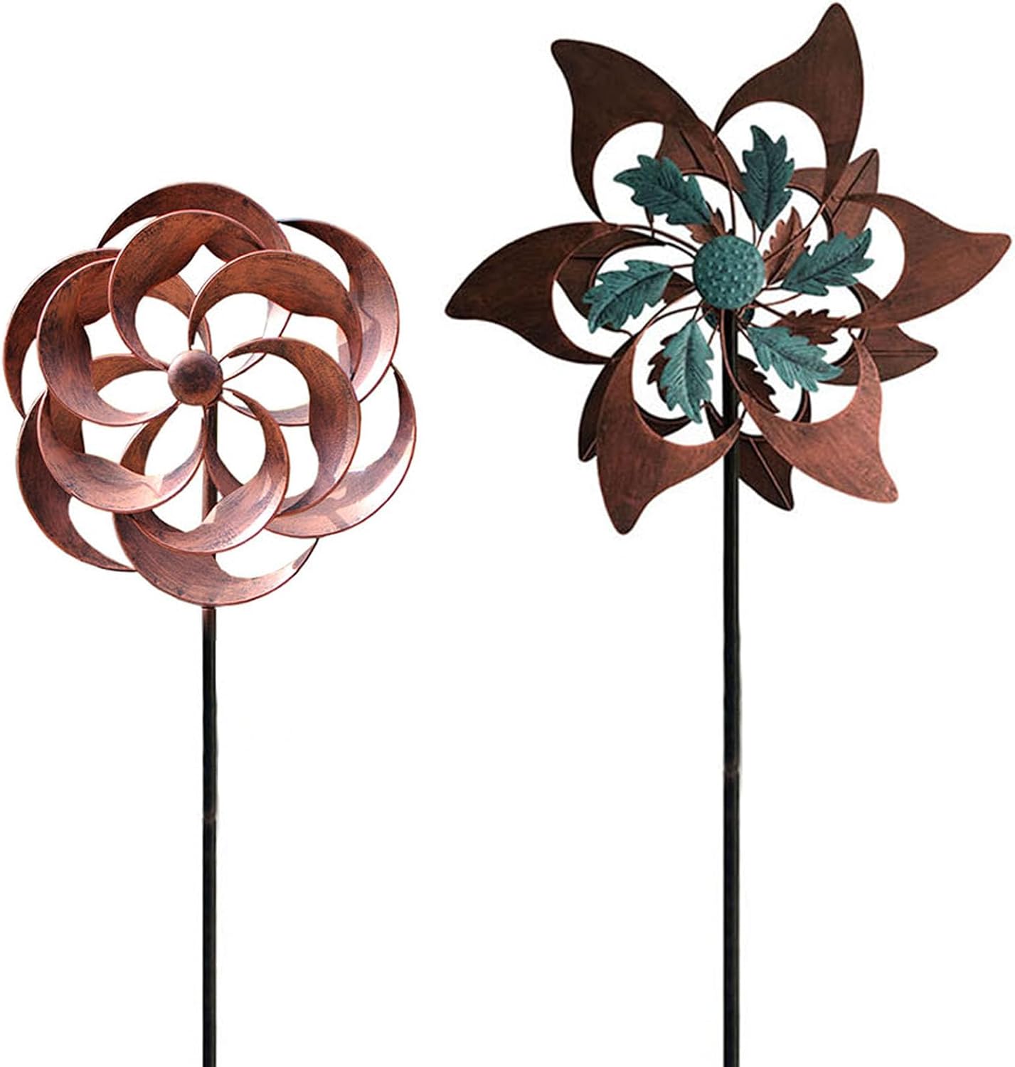 360 Degrees Metal Swivel Classical Wind Spinner Willow Leaves for Patio Lawn Outdoor Yard Lawn Garden