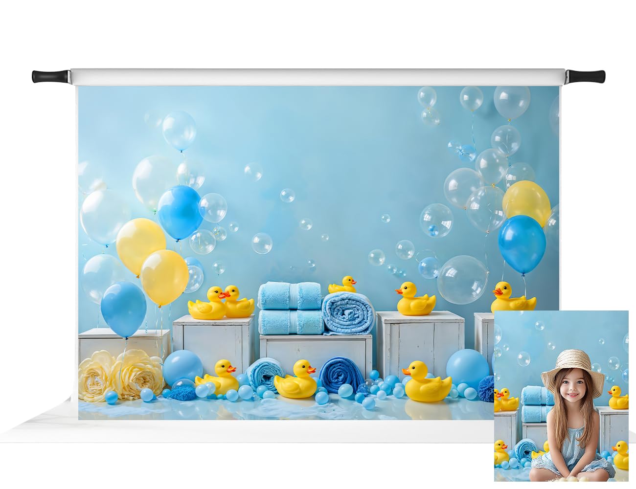 Kate 7x5ft Cake Smash Birthday Backdrop for Kids Duck Balloon Shower Background Photography Studio Props