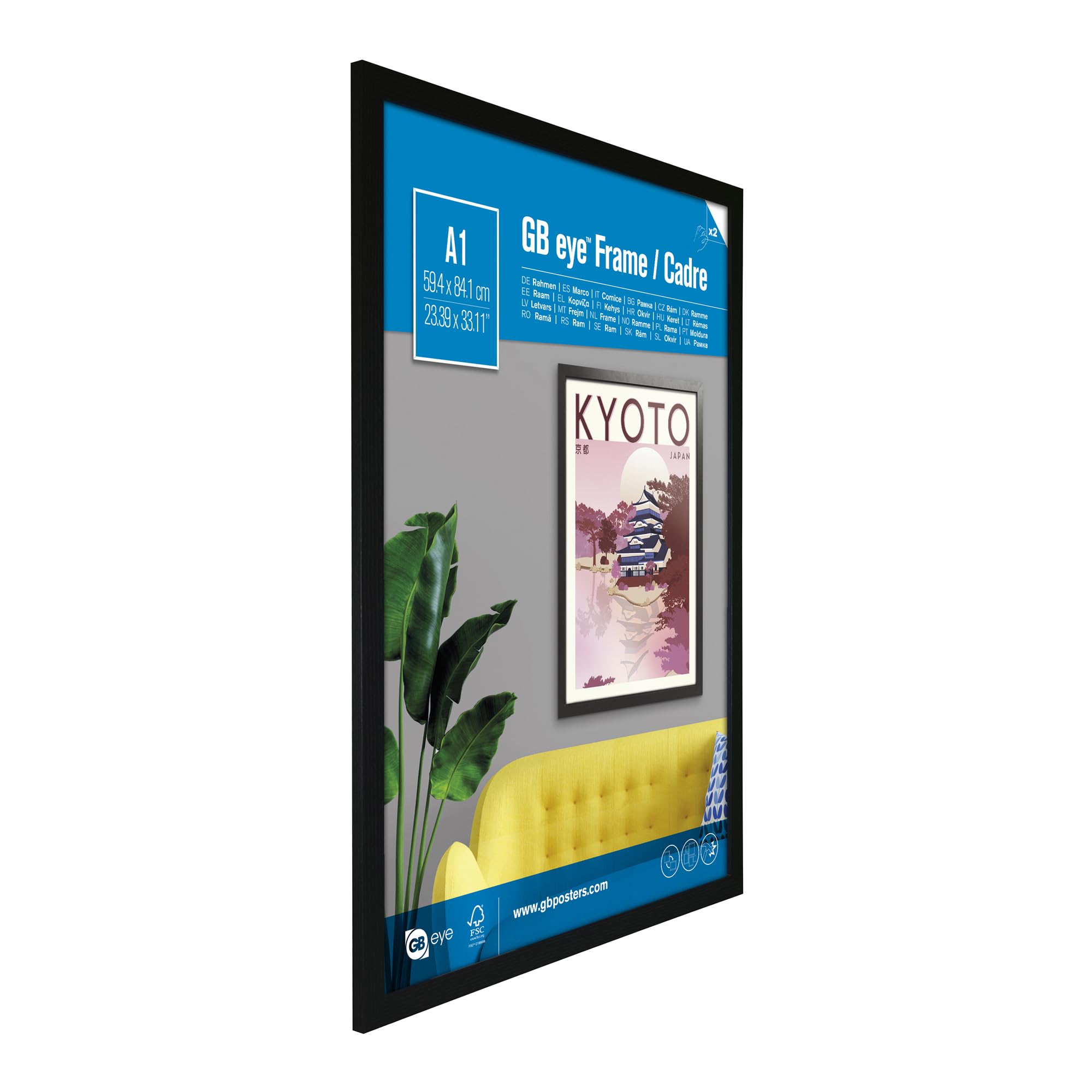 GB Eye Contemporary Wooden Black Picture Frame - A1 - 59.4 x 84.1cm