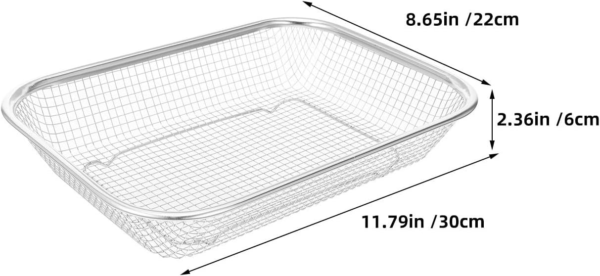 Outanaya 3pcs Stainless Steel Rectangular Kitchen Colander Basket with Large Capacity and Rapid Water Filtration for Food Prep and Vegetable Washing