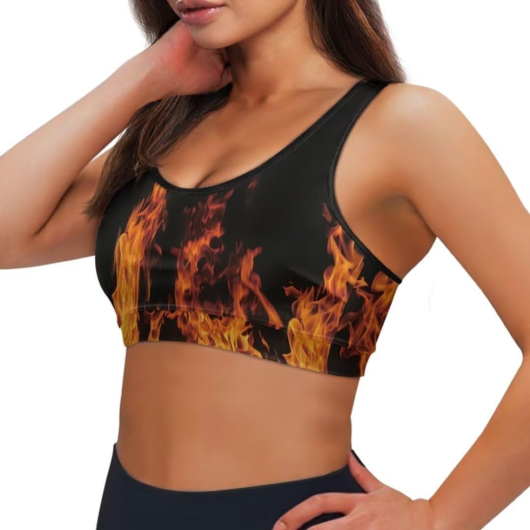 Black Sport Bra Top Back Pocket Racerback Running Bra for Workout Gym Activewear Yoga Sport Bras for Women,Black