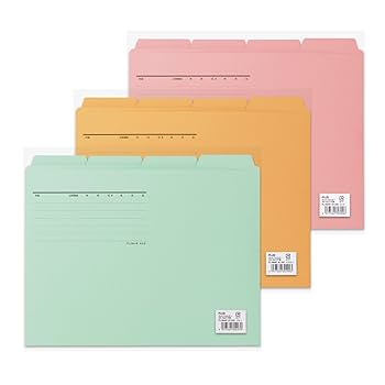 値下げ中　4×5カットフォルダー35枚セット Amazon | プラス カットフォルダー 再生紙 4山 A4-E 3色色込 12