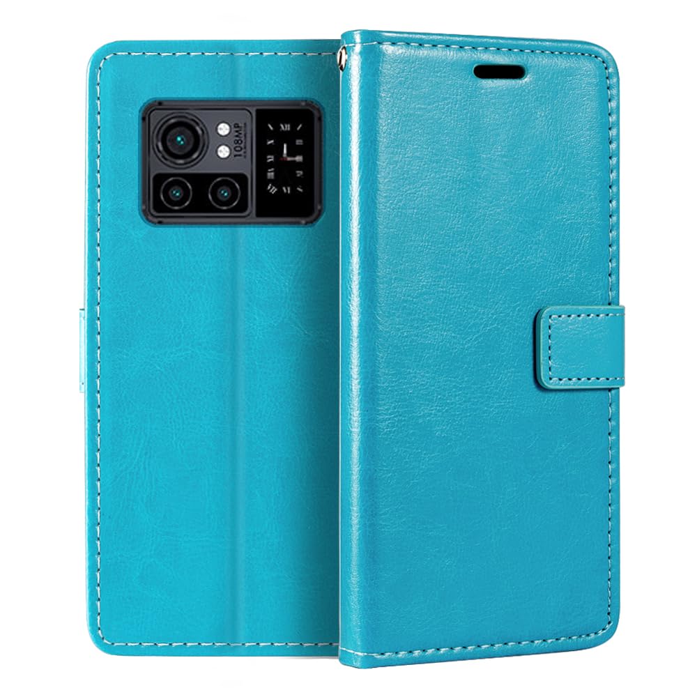 Custodia Flip in Pelle PU con Finestra Visibile e Chiusura Magnetica Invisibile Compatibile con Hotwav Cyber 13 Pro, Protezione Totale (Blu