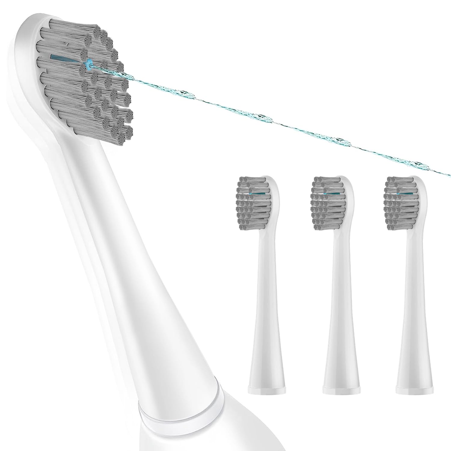 Replacement Flossing Toothbrush Heads for Water Pick SF-01 / SF-02 / SF-03 / SF-04 with Crystal Caps, Advanced Design, Compact-3 Count